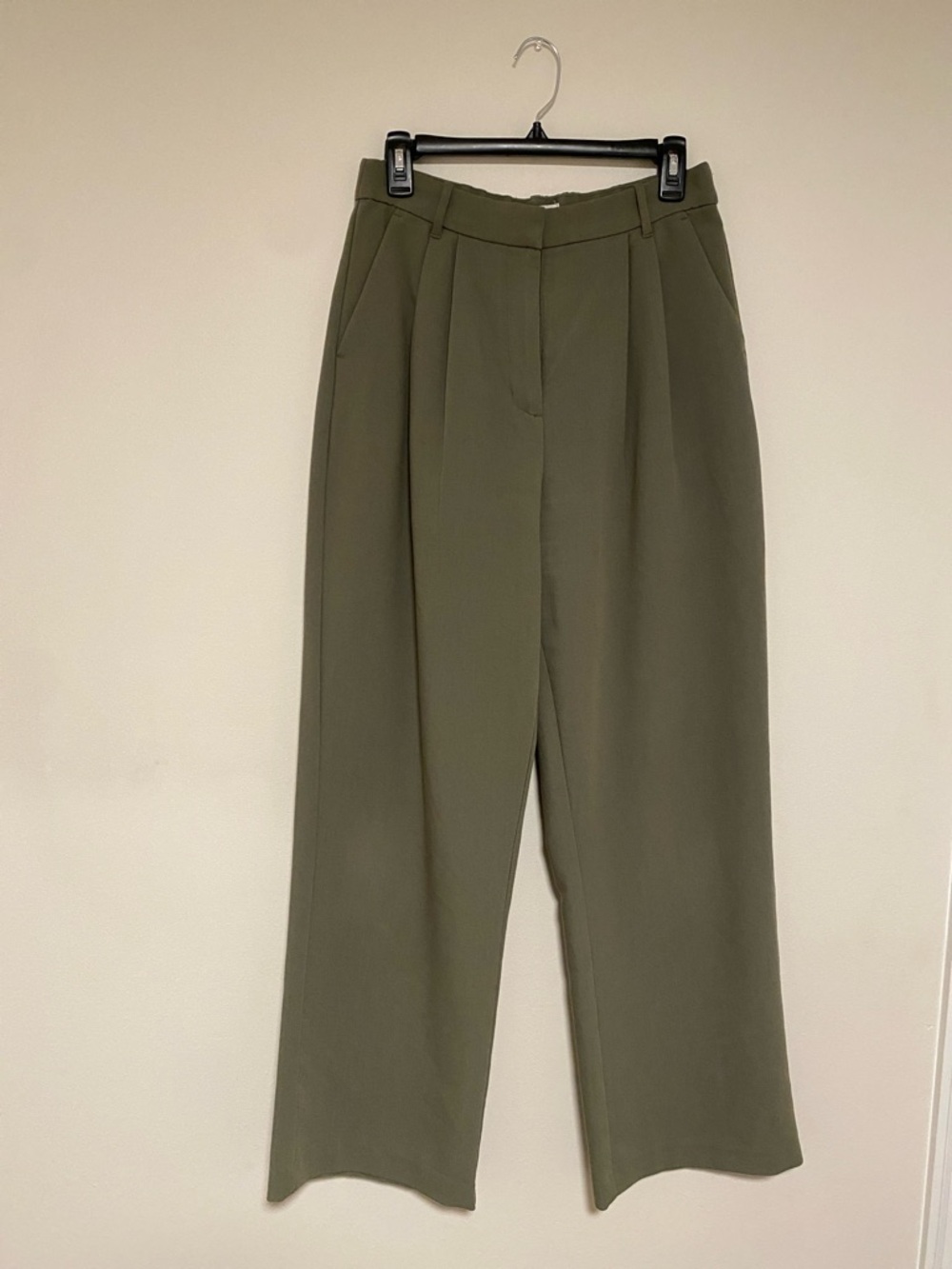 Abercrombie & Fitch Olive Green Wide-Leg Trousers